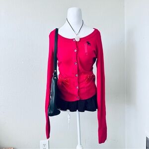 Hot pink Abercrombie & fitch Button up cardigan sweater